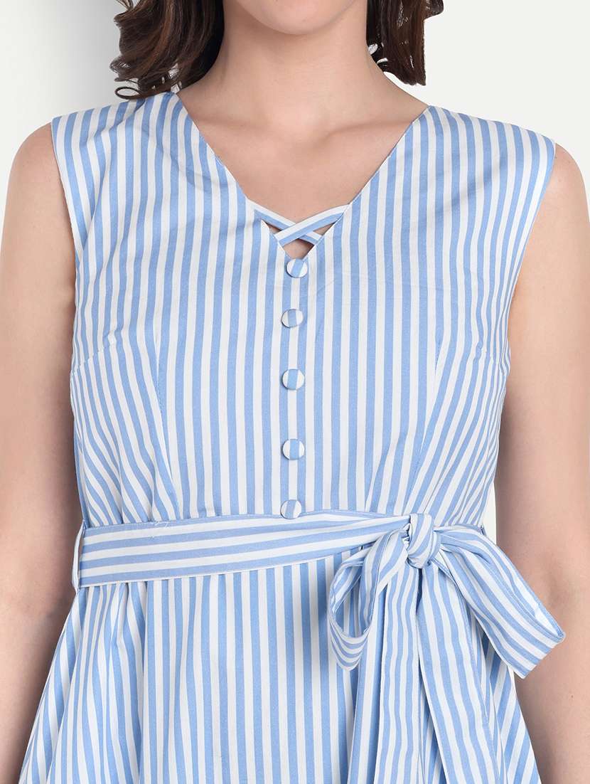 women striped sleeveless tiered dress - 22143950 -  Standard Image - 4