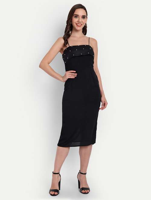 women embellished shoulder strap sheath dress - 22143961 - Standard Image - 0