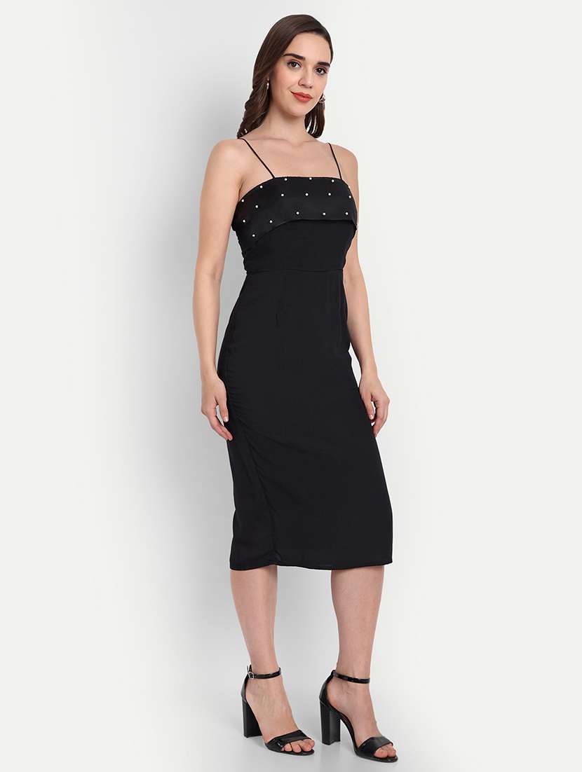 women embellished shoulder strap sheath dress - 22143961 - Standard Image - 1