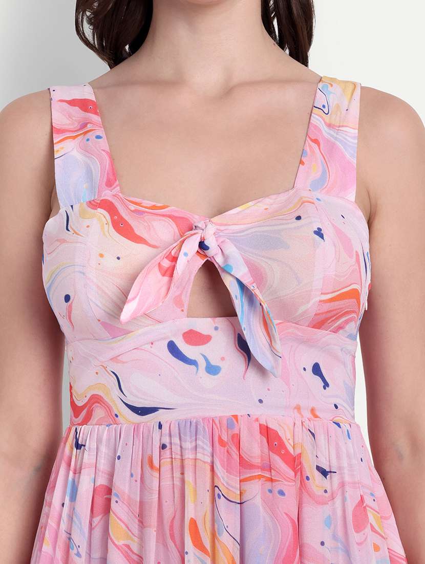 women printed sleeveless tiered dress - 22143962 -  Standard Image - 4