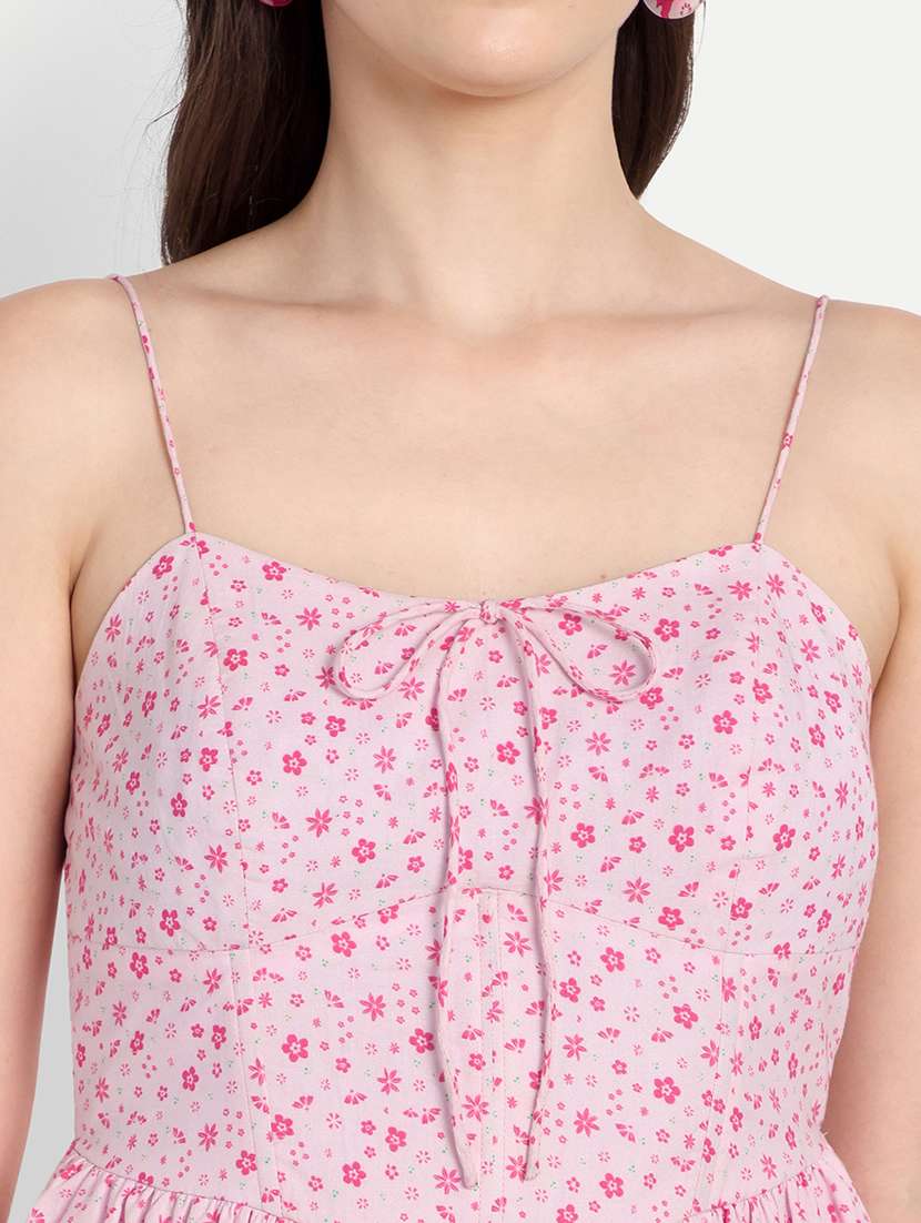 women printed shoulder strap a-line dress - 22143967 -  Standard Image - 4