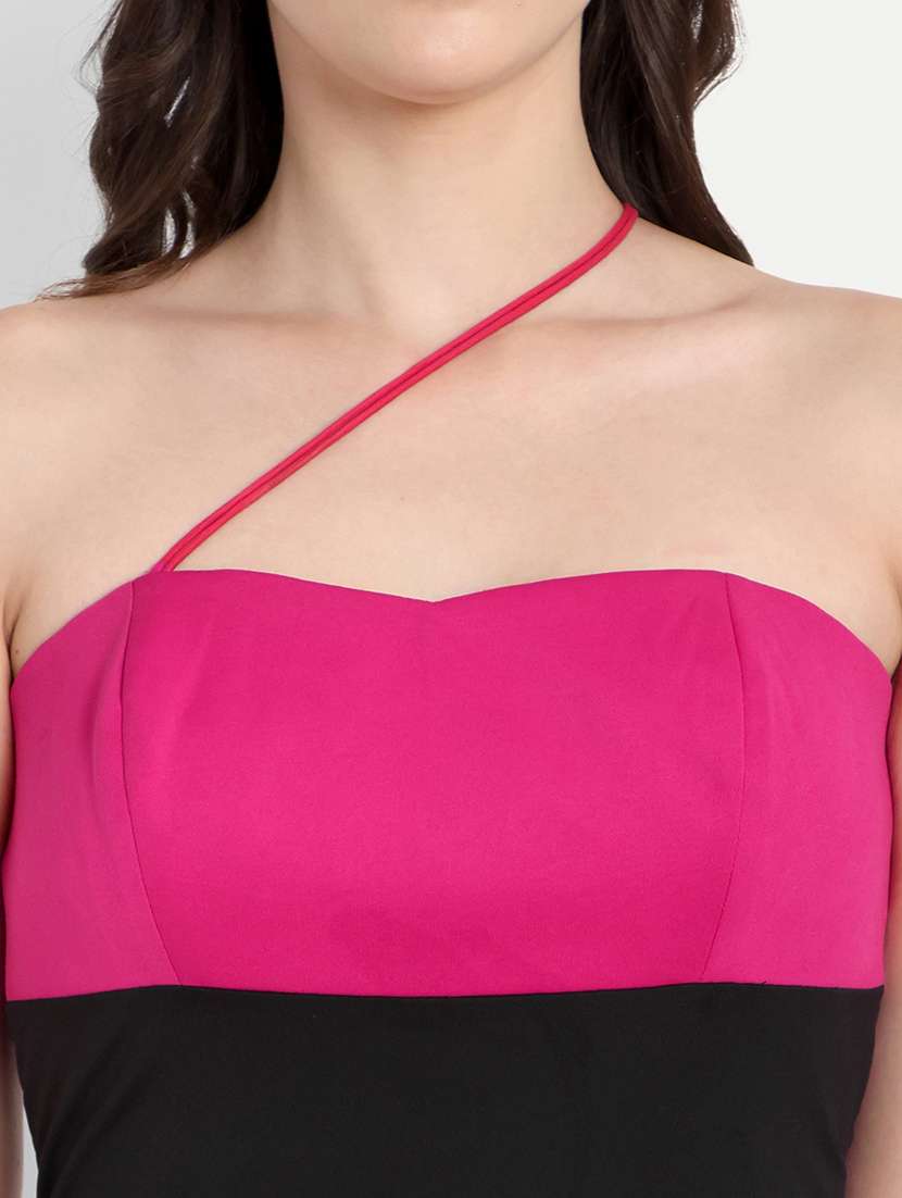women color blocked tube bodycon dress - 22143968 -  Standard Image - 4
