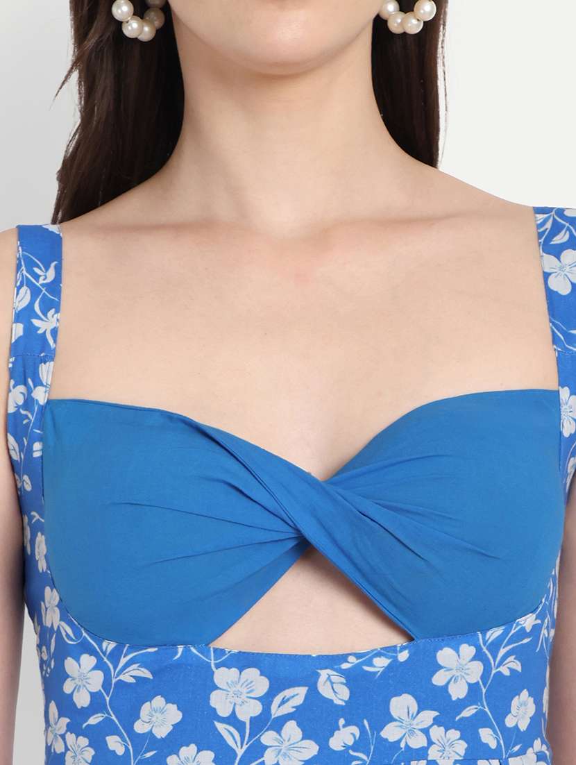 women floral print sleeveless fit & flared dress - 22143971 - Standard Image - 4