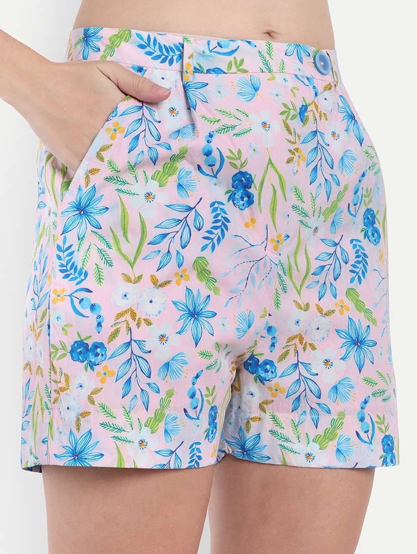 women printed mid rise regular short - 22143973 - Standard Image - 4