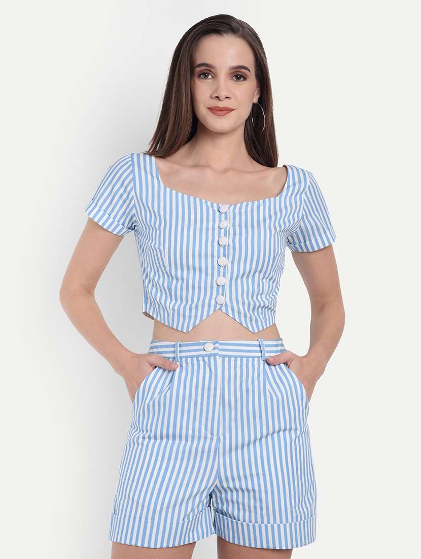 women striped mid rise tailored shorts