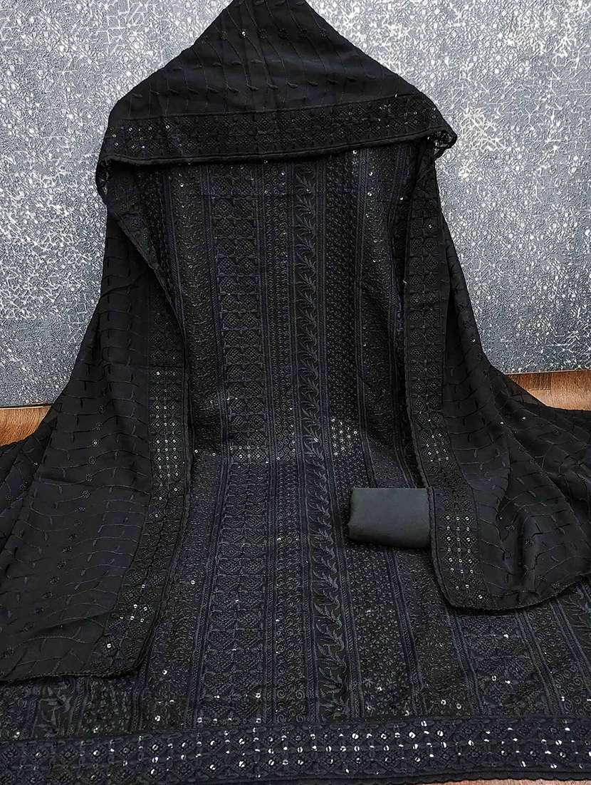 women solid with work embroidered unstitched suit set - 22144008 -  Standard Image - 1