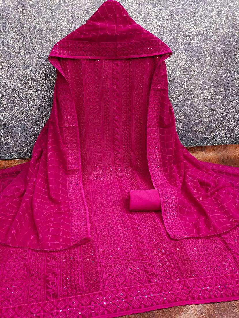 women solid with work embroidered unstitched suit set - 22144016 -  Standard Image - 1