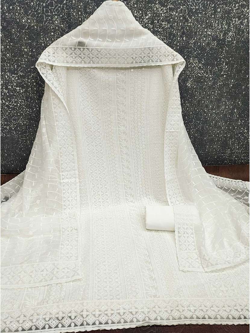 women solid with work embroidered unstitched suit set - 22144019 -  Standard Image - 1