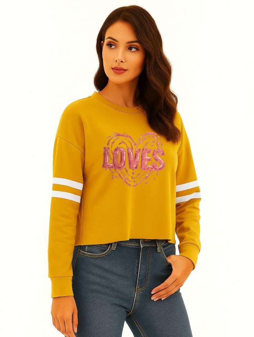 women front print round neck t-shirt - 22144053 - Standard Image - 1