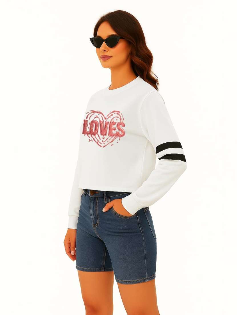 women front print round neck t-shirt - 22144054 - Standard Image - 1