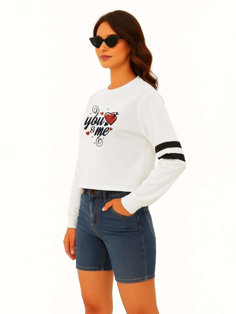 women front print round neck t-shirt - 22144056 - Standard Image - 1
