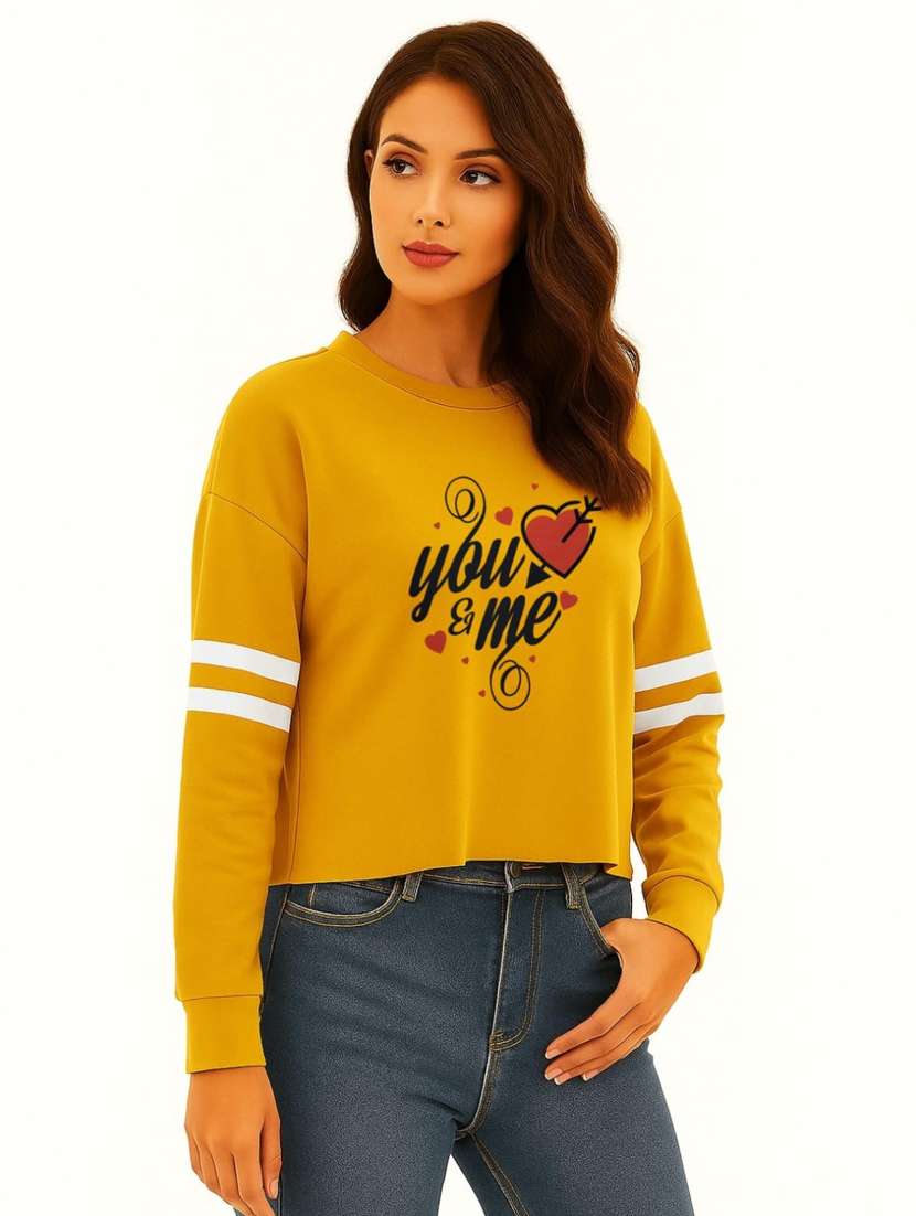 women front print round neck t-shirt - 22144057 - Standard Image - 1