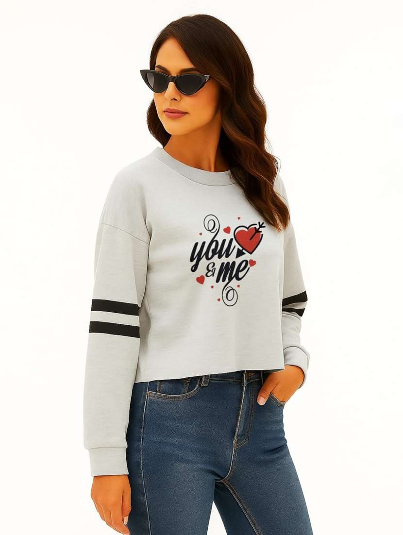 women front print round neck t-shirt - 22144058 - Standard Image - 1