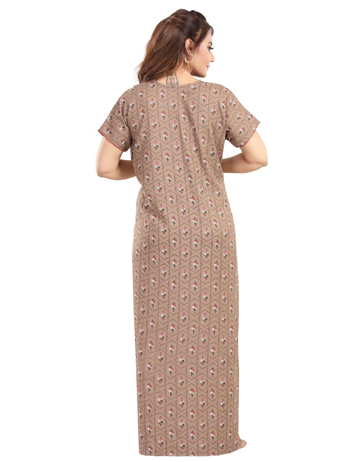 women printed short sleeve nighty - 22144612 -  Standard Image - 4