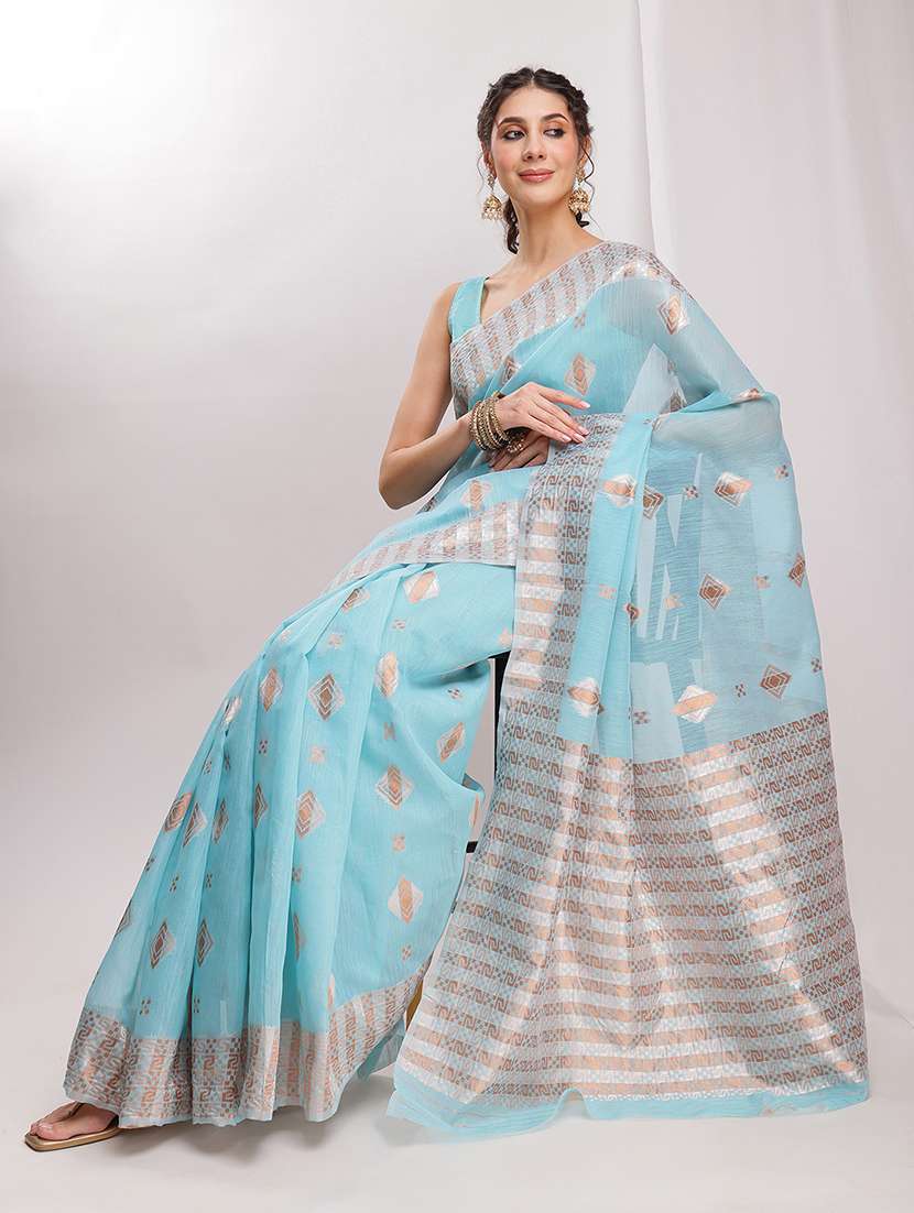 women self design bordered saree with blouse - 22144618 -  Standard Image - 1