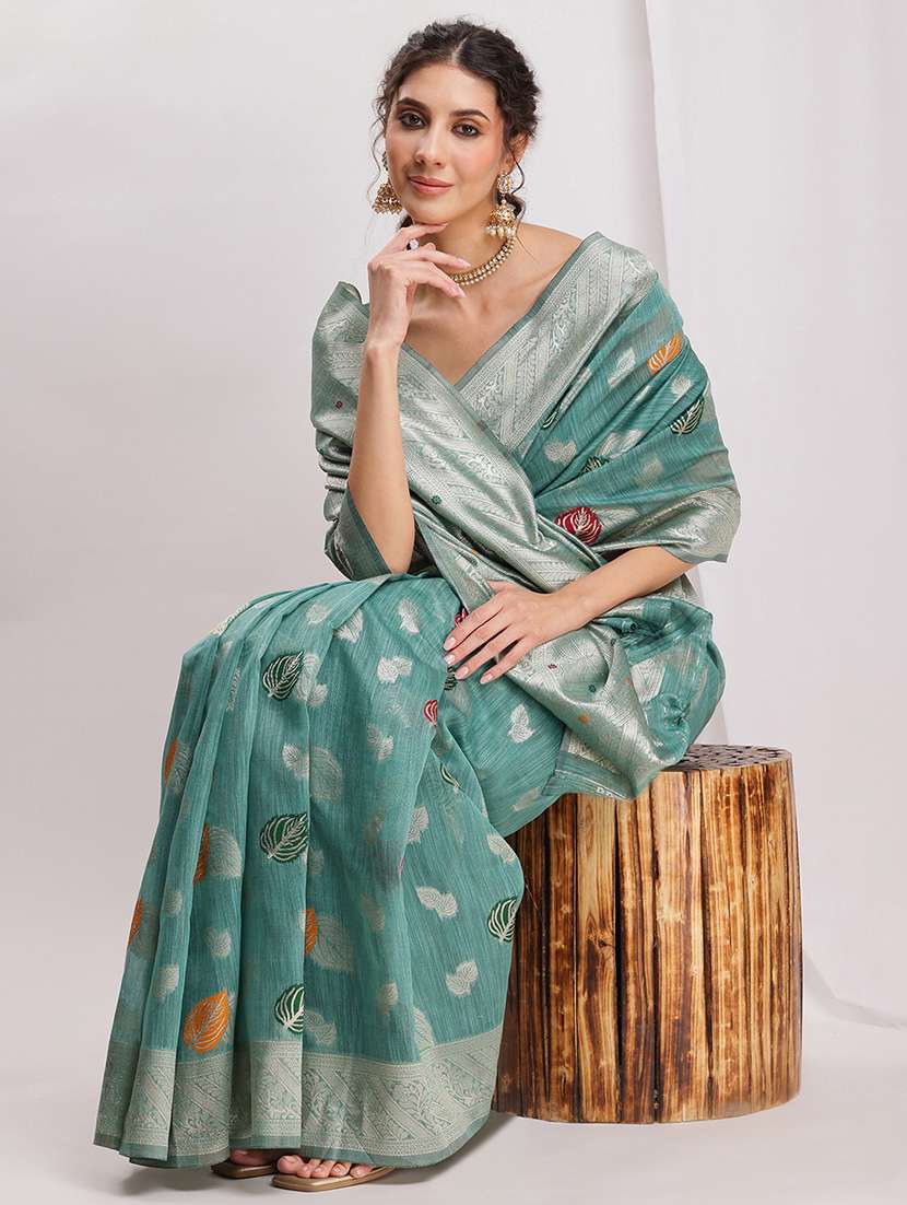 women self design bordered saree with blouse - 22144621 -  Standard Image - 1