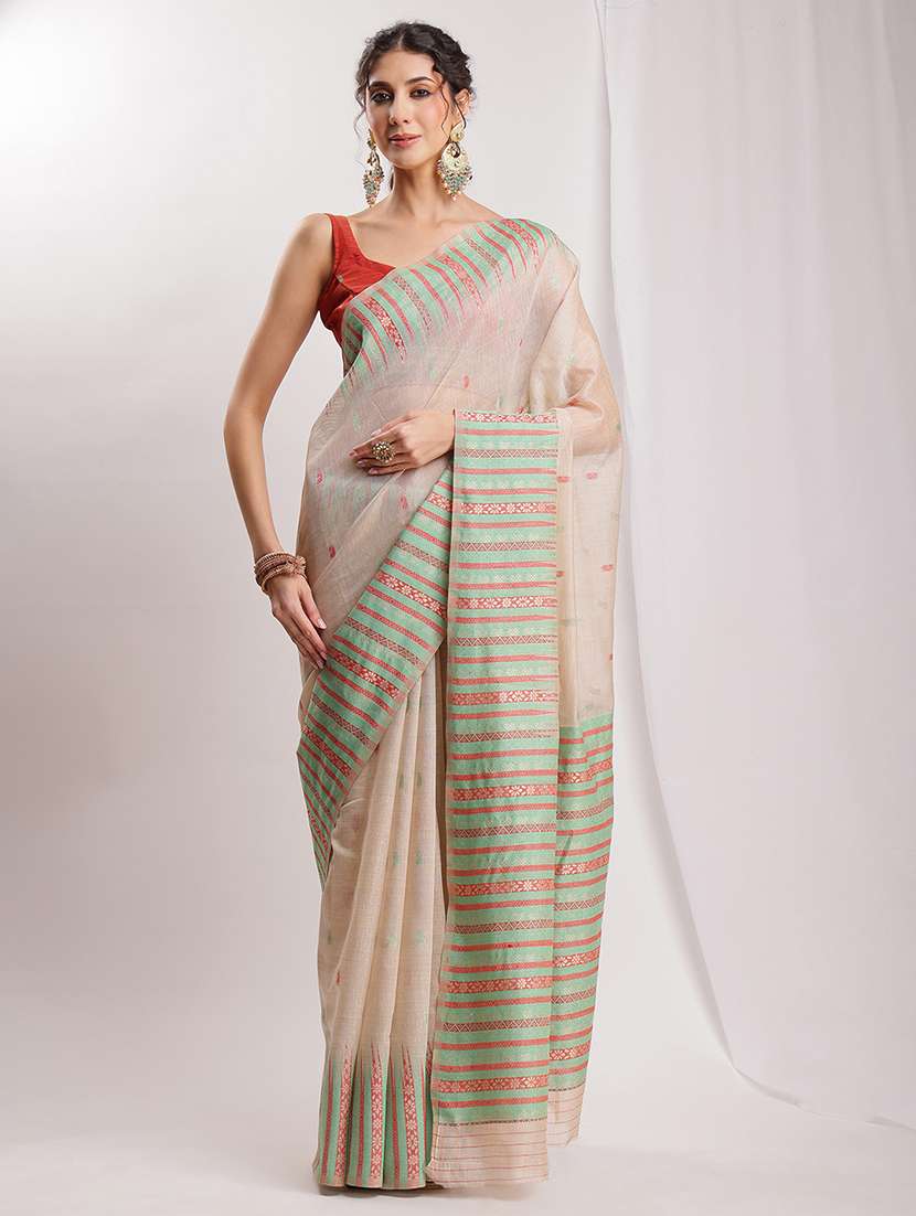 women self design bordered saree with blouse - 22144624 - Standard Image - 1