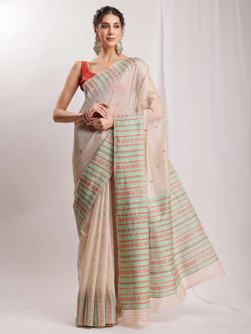 women self design bordered saree with blouse - 22144624 - Standard Image - 4
