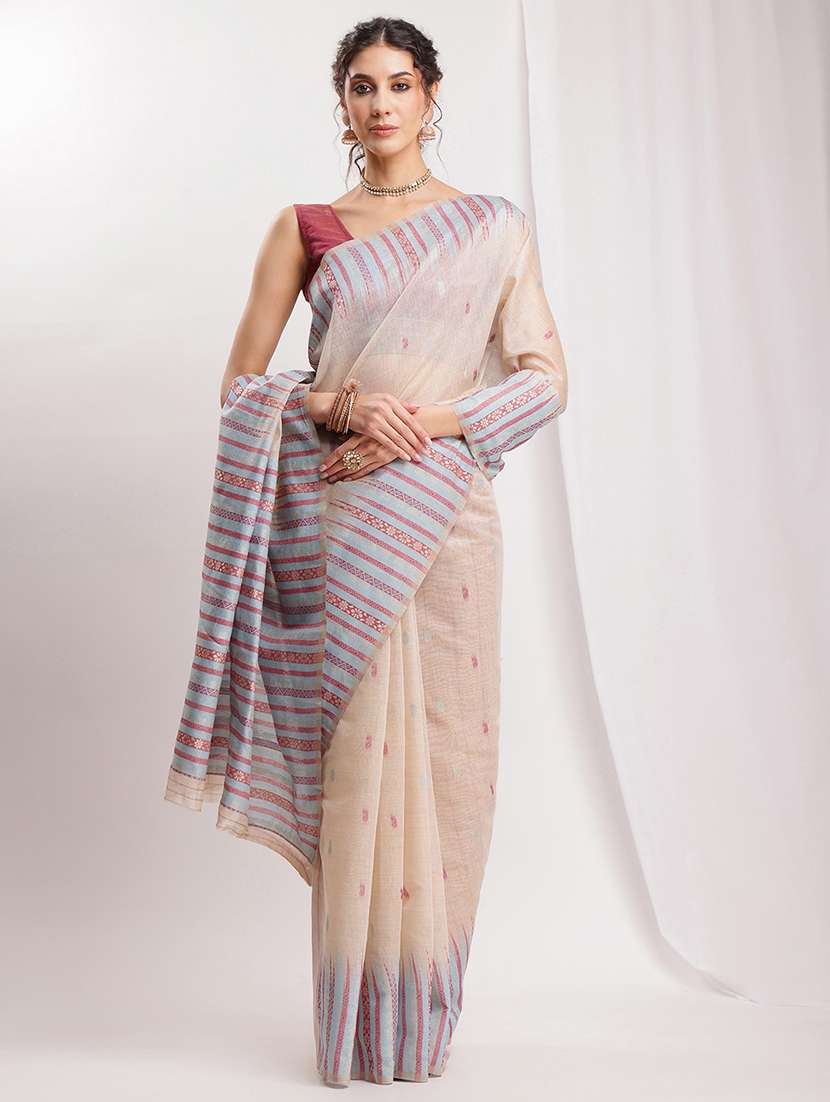 women self design bordered saree with blouse - 22144627 - Standard Image - 1