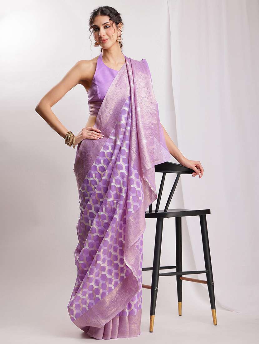 women self design banarasi saree with blouse