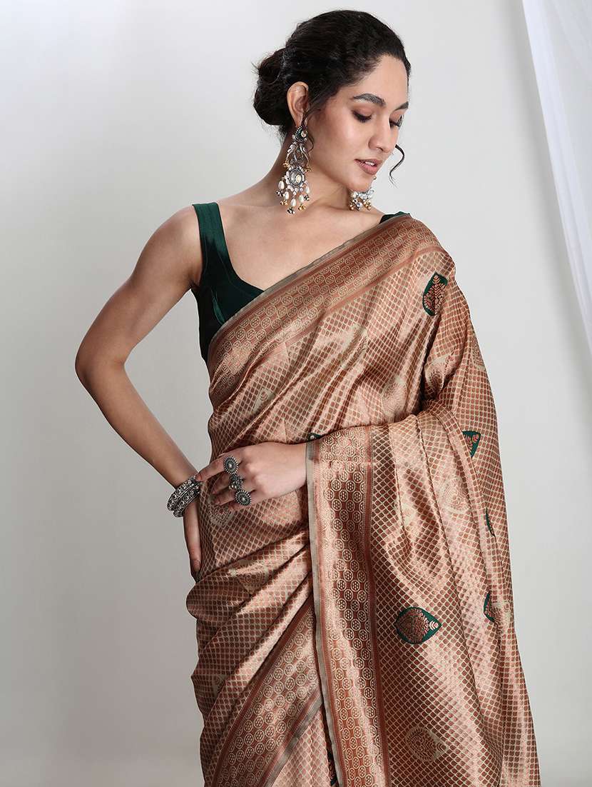 women self design banarasi saree with blouse - 22144635 -  Standard Image - 4