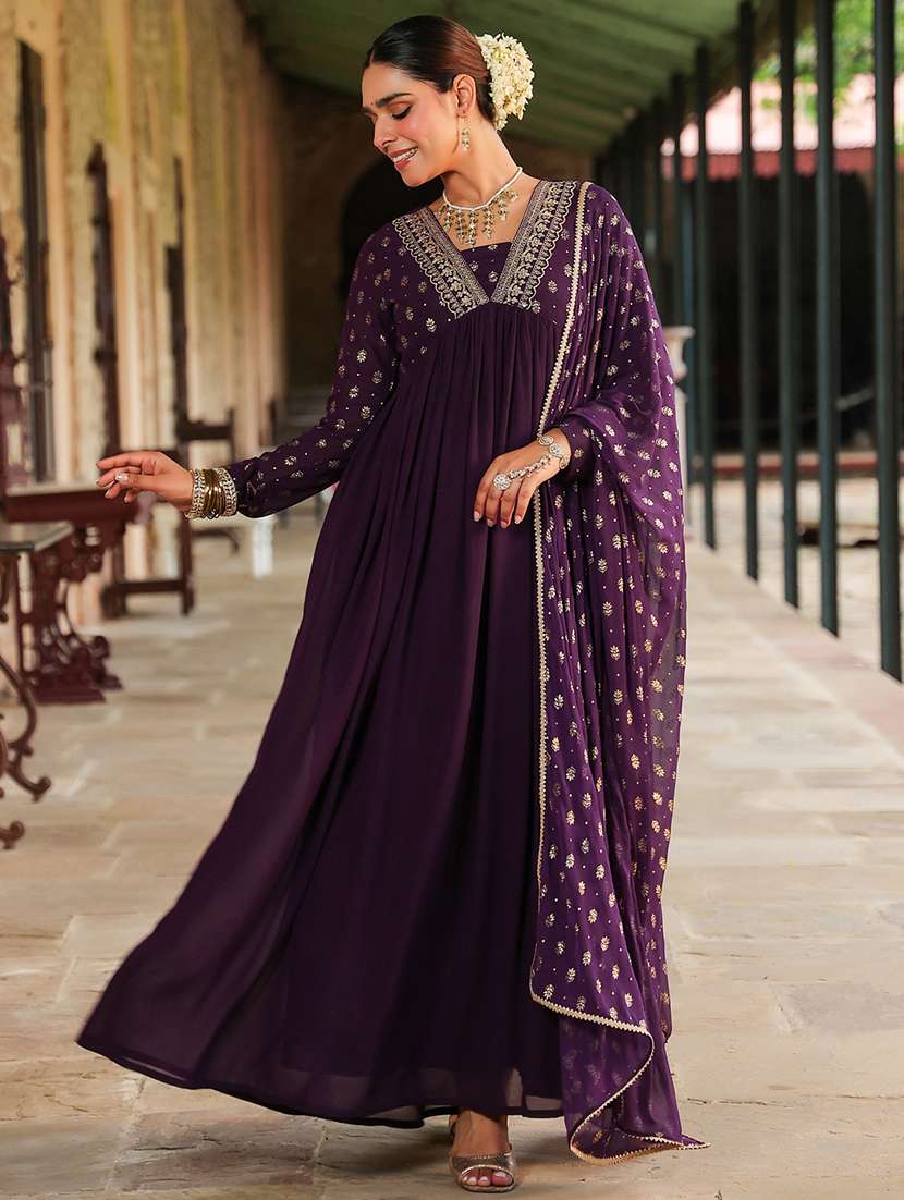 women embroidered long sleeve kurta dupatta set - 22144653 -  Standard Image - 1