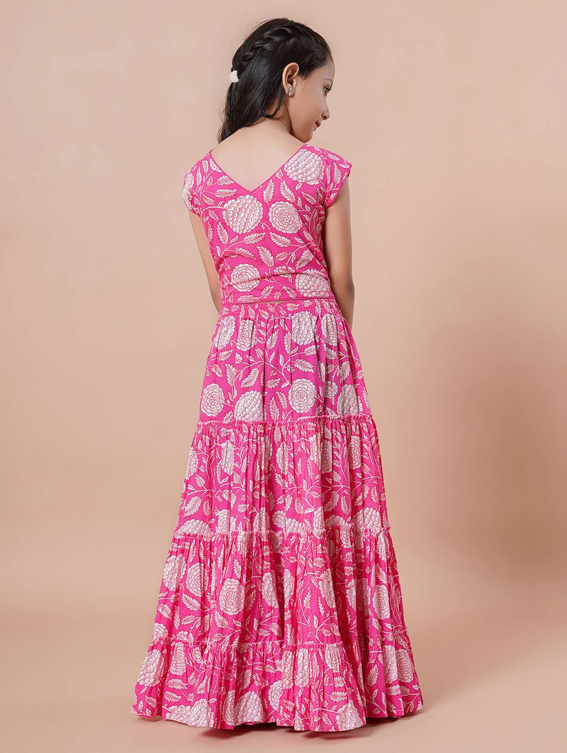 girls printed lehenga and choli with dupatta - 22144887 -  Standard Image - 4