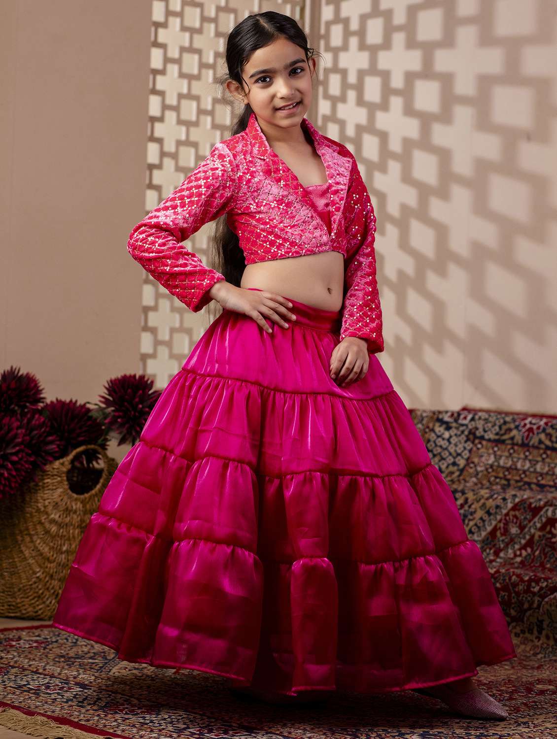 girls self designed lehenga and choli  set - 22144891 -  Standard Image - 1