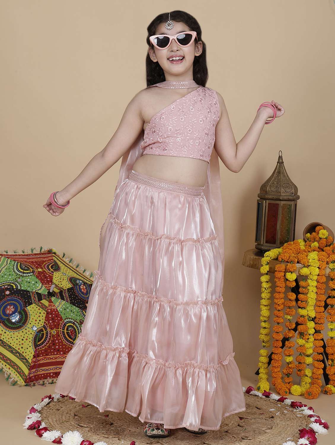 girls embroidered lehenga and choli with dupatta - 22144894 -  Standard Image - 1