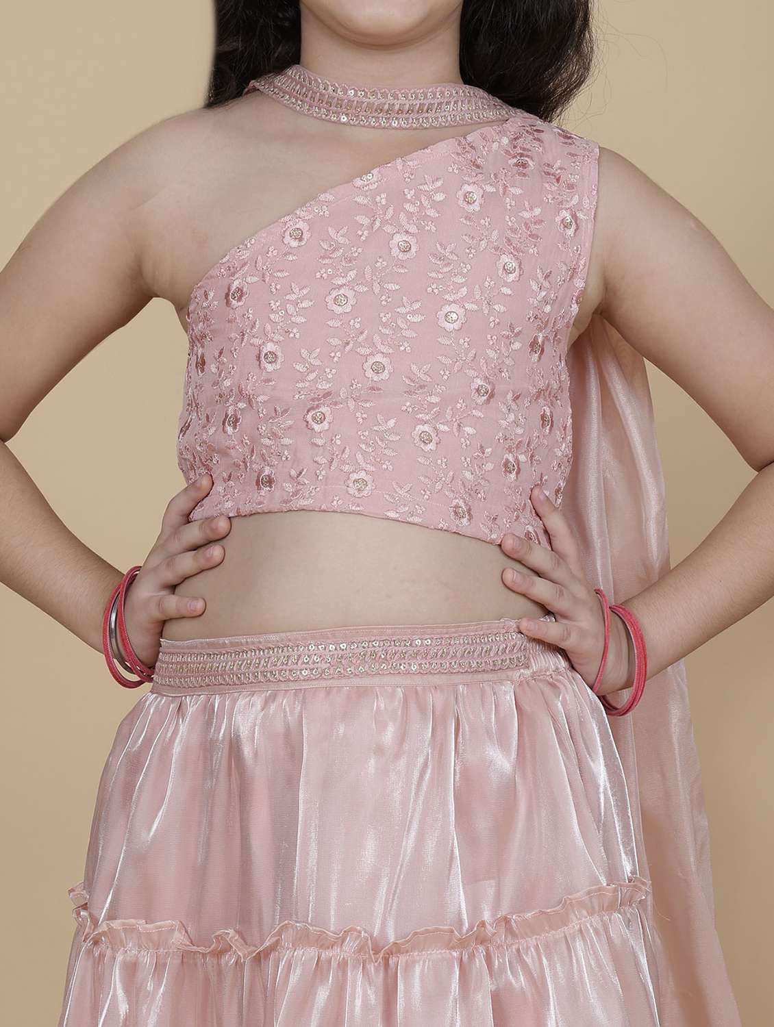girls embroidered lehenga and choli with dupatta - 22144894 -  Standard Image - 4