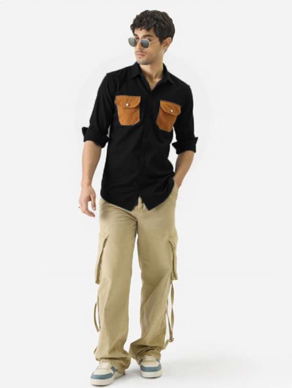 men solid long sleeve regualr fit casual shirt - 22144900 -  Standard Image - 4