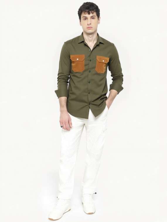 men solid long sleeve regualr fit casual shirt - 22144901 -  Standard Image - 4