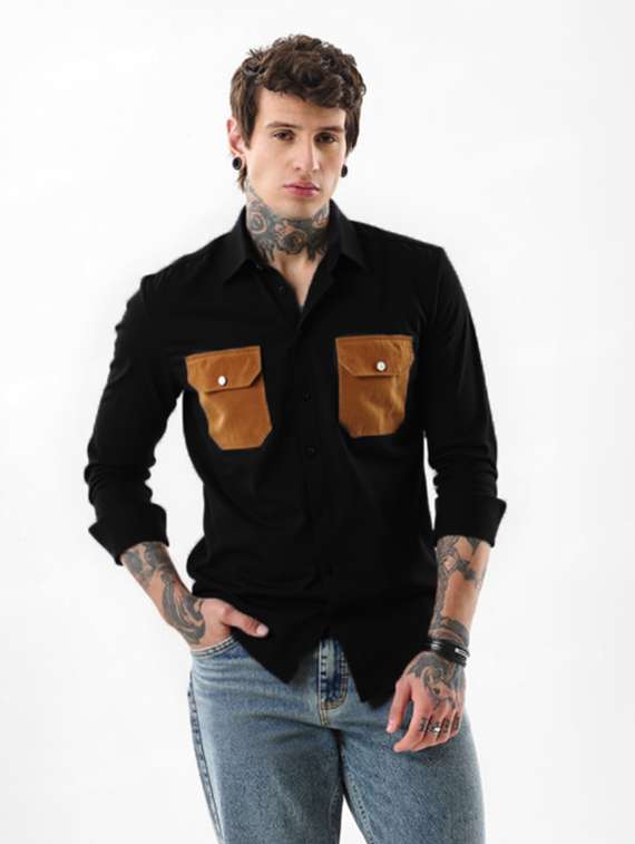 men solid long sleeve regualr fit casual shirt - 22144903 - Standard Image - 1