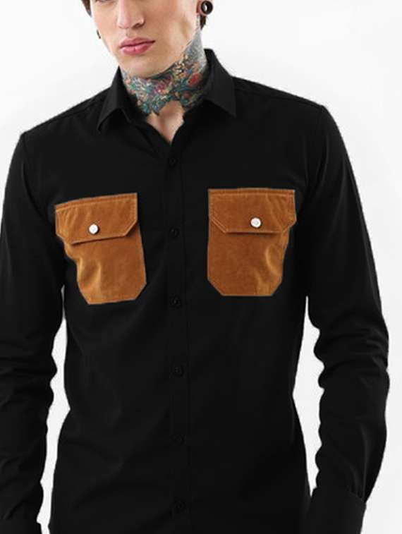 men solid long sleeve regualr fit casual shirt - 22144903 - Standard Image - 4