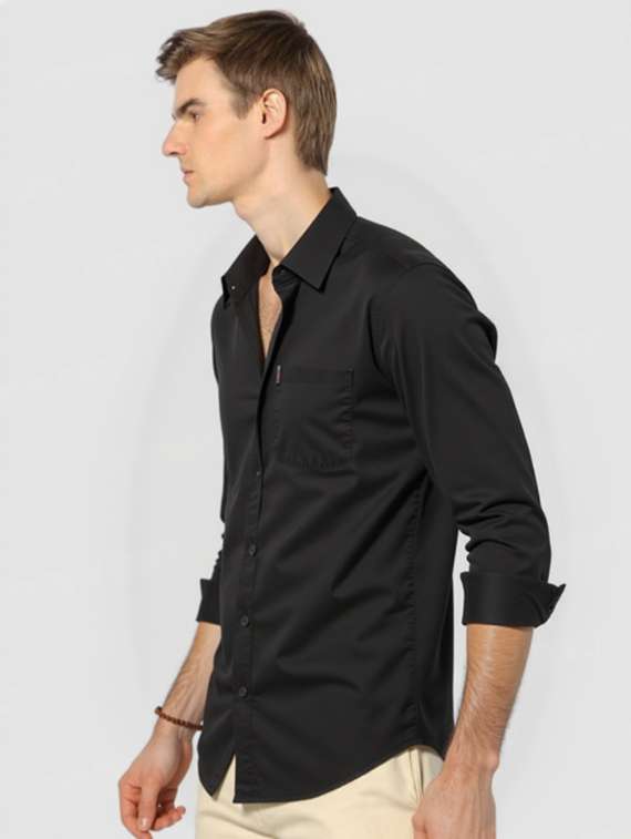 men solid long sleeve regualr fit casual shirt - 22144909 - Standard Image - 1