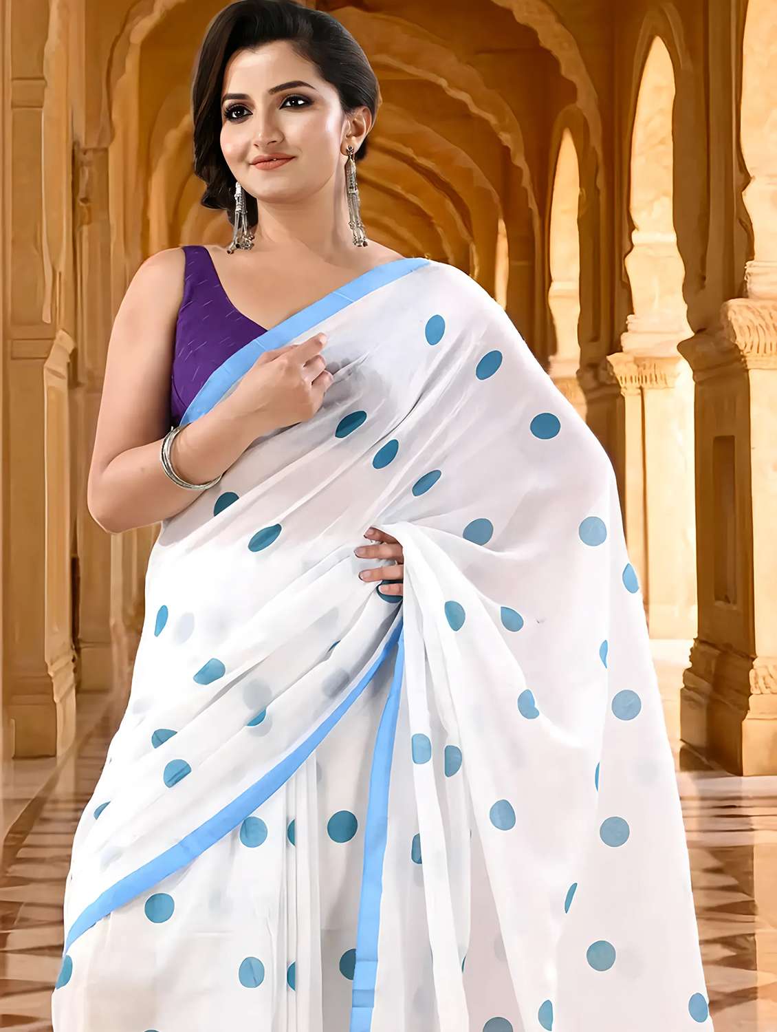 women printed casual wear saree - 22144941 - Standard Image - 4