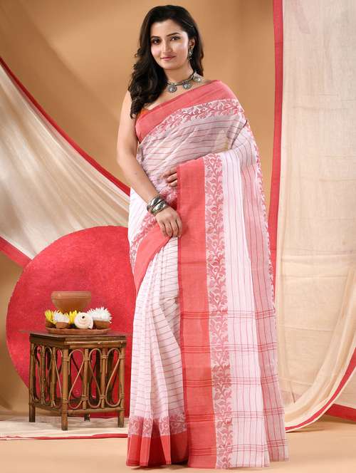 women self design tant saree - 22144945 -  Standard Image - 0