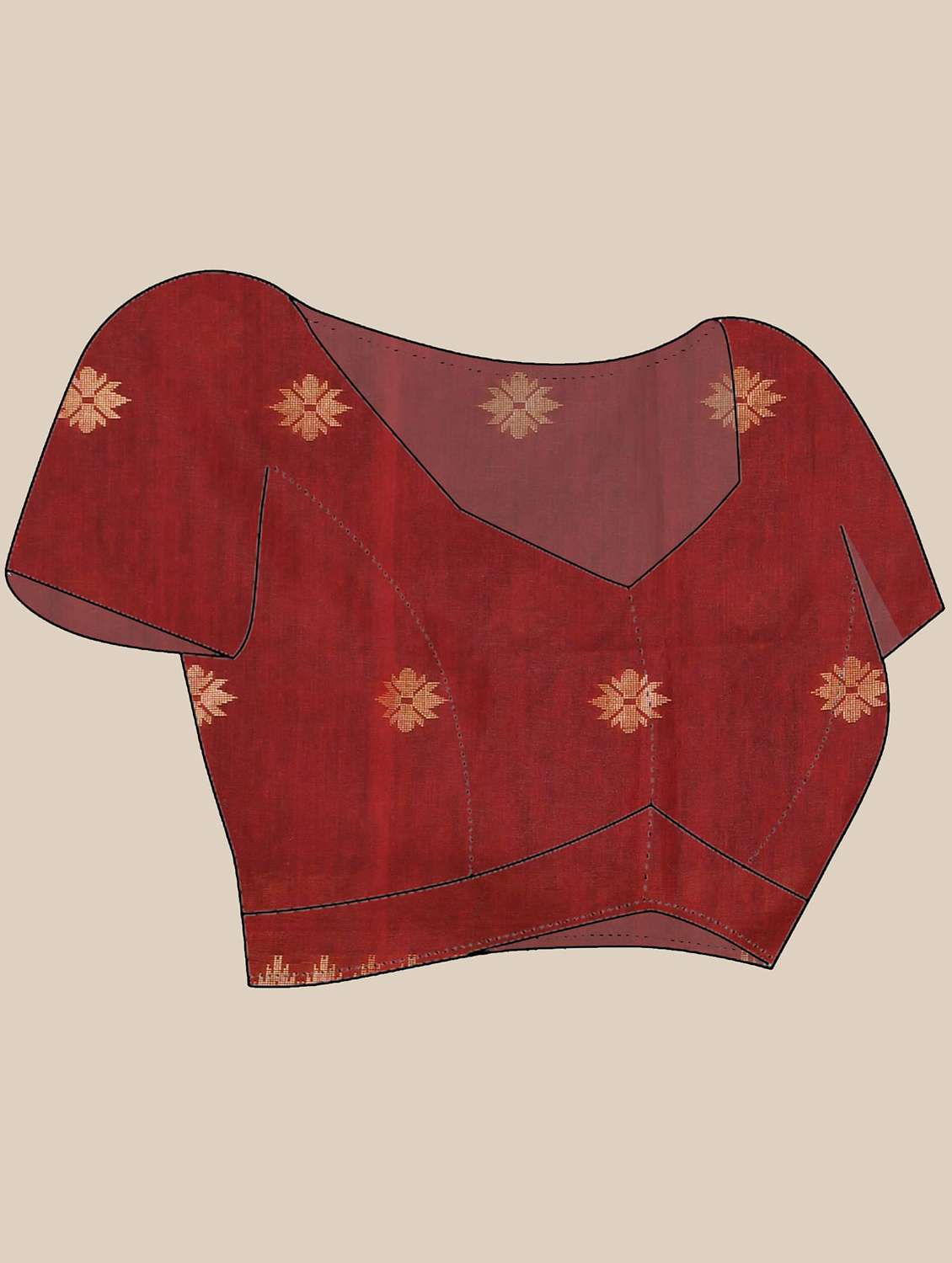 women self design handloom saree with blouse - 22144978 - Standard Image - 4