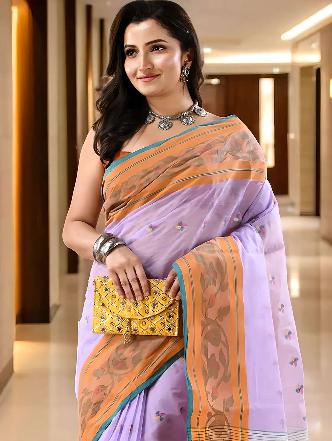 women self design tant saree - 22144981 -  Standard Image - 4