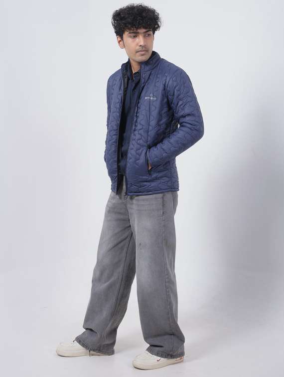 men solid long sleeve puffer jacket - 22145060 -  Standard Image - 4