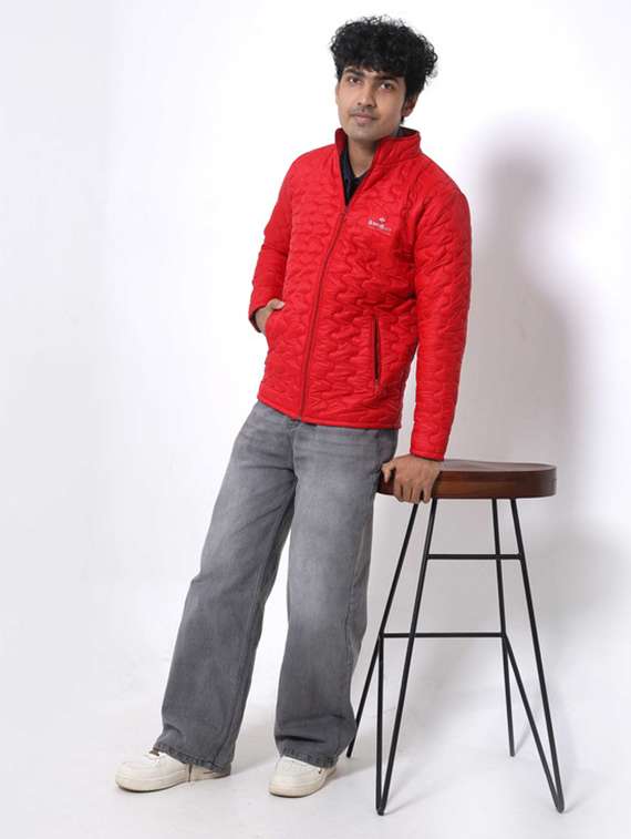 men solid long sleeve puffer jacket - 22145061 -  Standard Image - 1