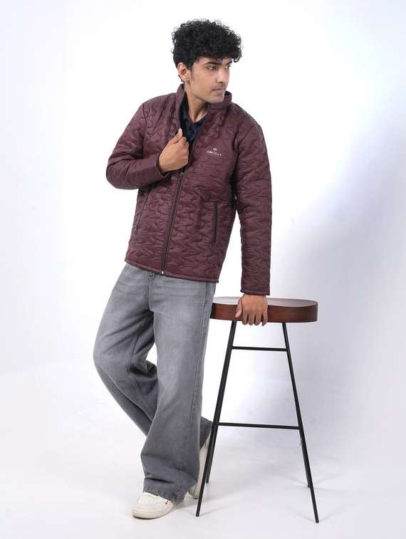 men solid long sleeve puffer jacket - 22145063 -  Standard Image - 1