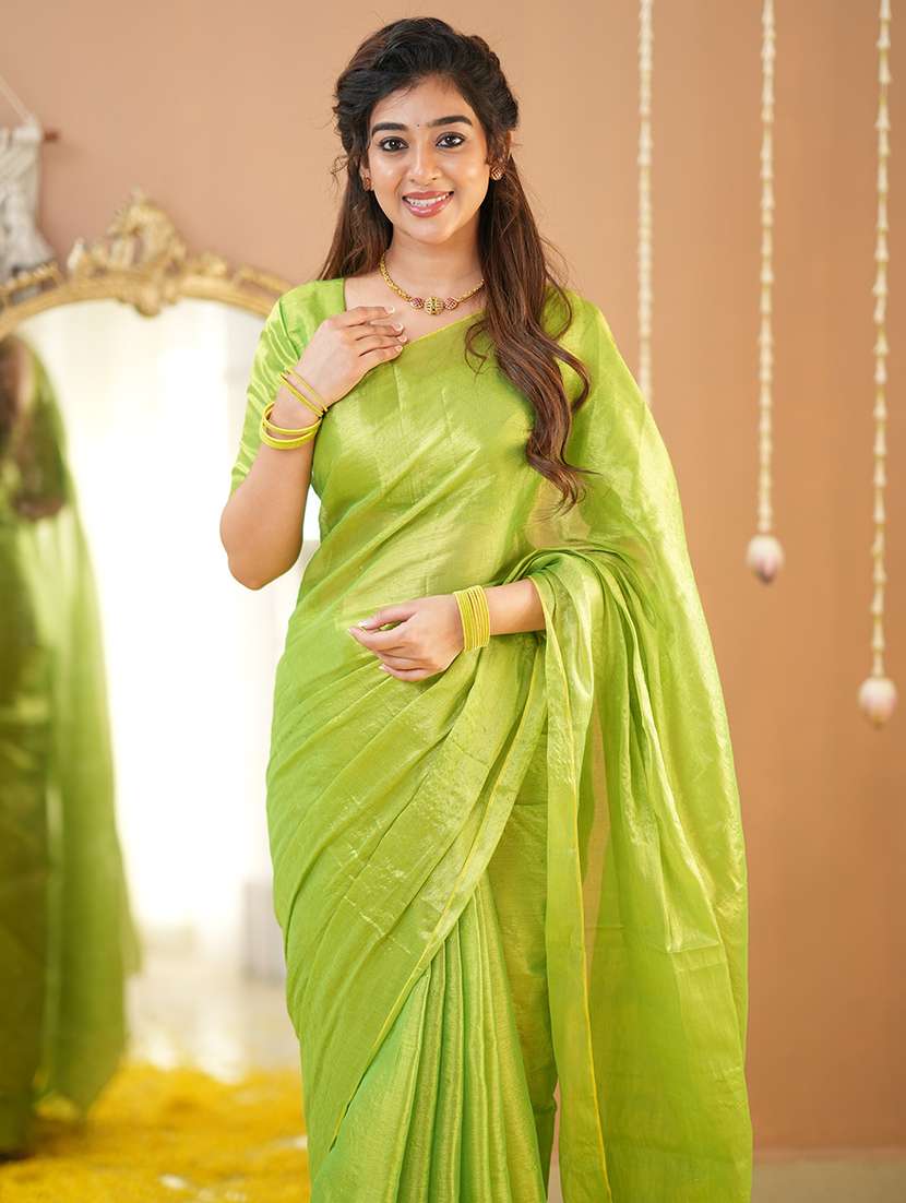 women solid handloom saree with blouse - 22145071 -  Standard Image - 4