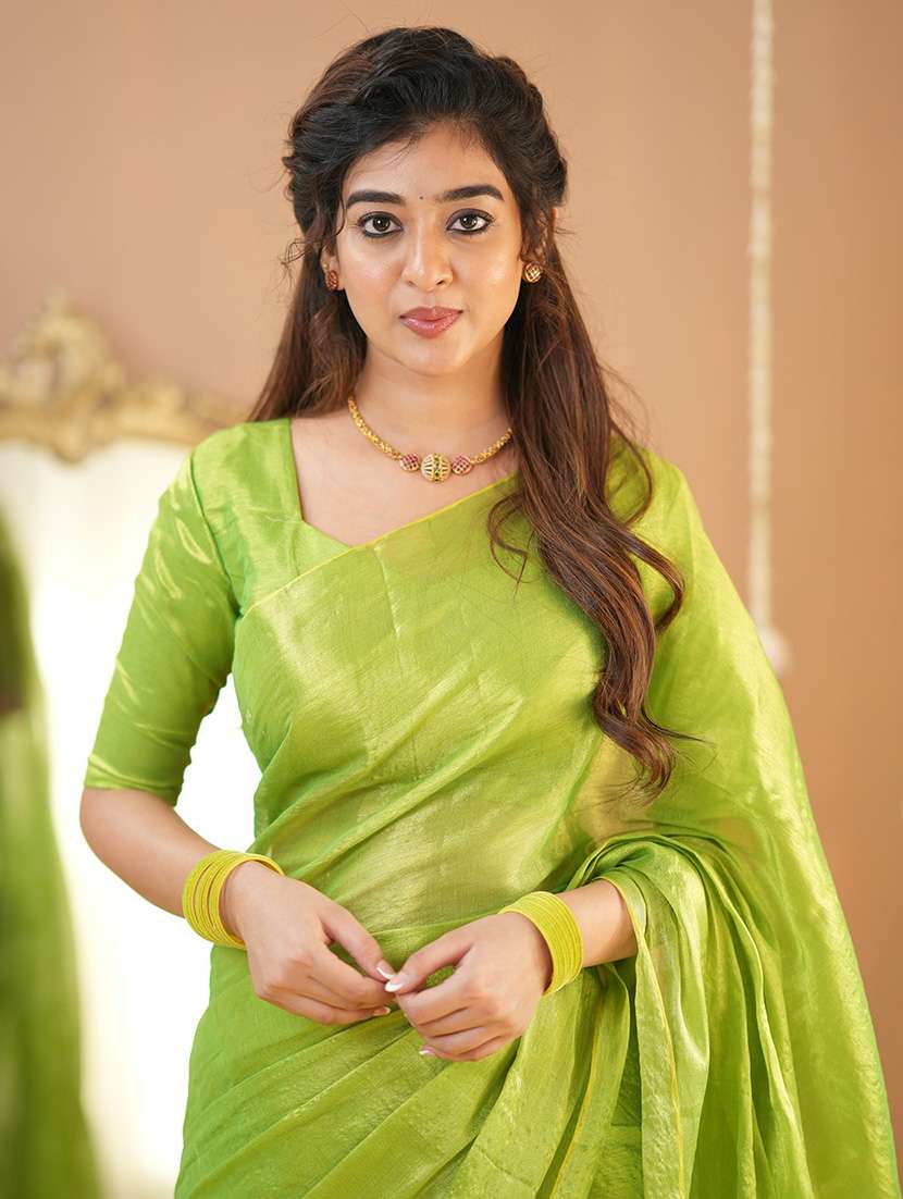 women solid handloom saree with blouse - 22145071 -  Standard Image - 6