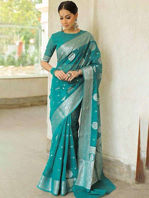 women self design banarasi saree with blouse - 22145232 -  Standard Image - 1