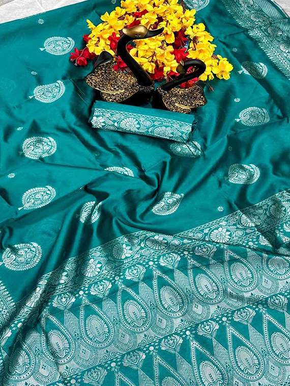 women self design banarasi saree with blouse - 22145232 -  Standard Image - 4