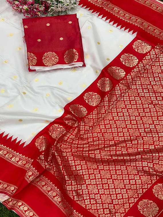women self design banarasi saree with blouse - 22145235 -  Standard Image - 4