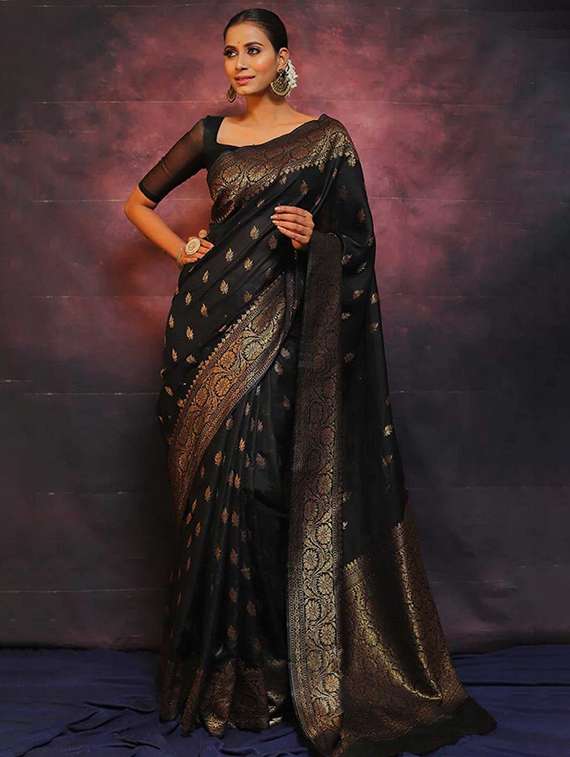 women self design banarasi saree with blouse - 22145241 -  Standard Image - 1