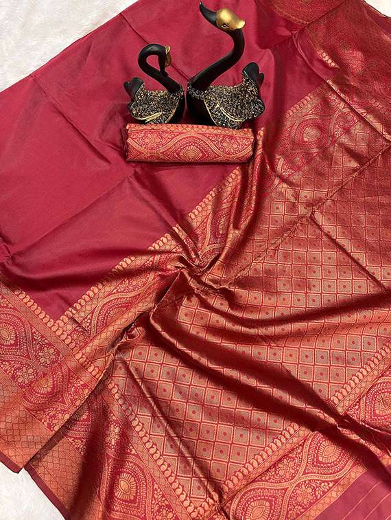 women solid with bordered saree with blouse - 22145246 -  Standard Image - 4