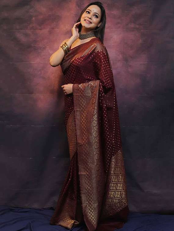 women self design banarasi saree with blouse - 22145255 -  Standard Image - 1